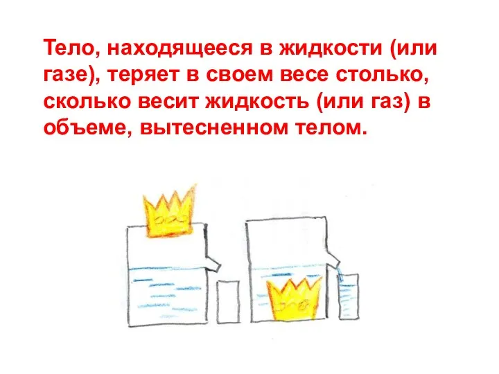 Тело, находящееся в жидкости (или газе), теряет в своем весе