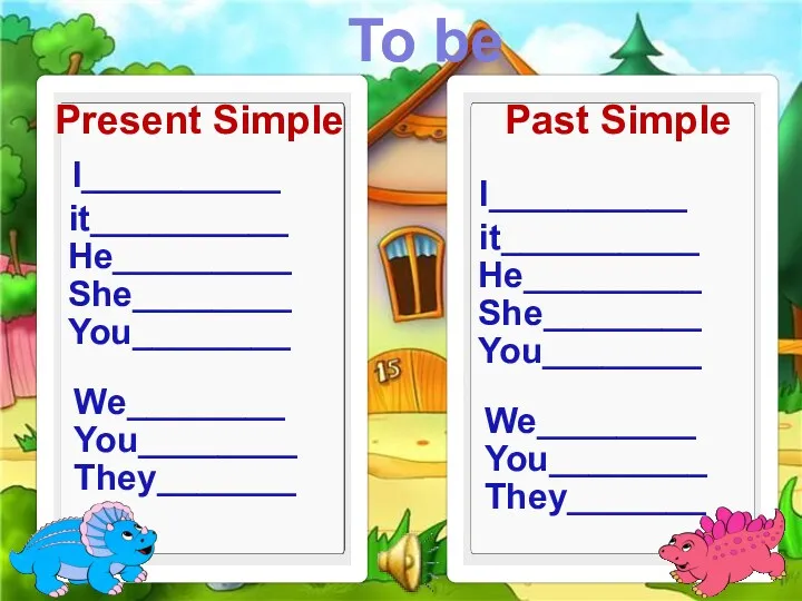 To be Present Simple Past Simple You________ We________ You________ it__________