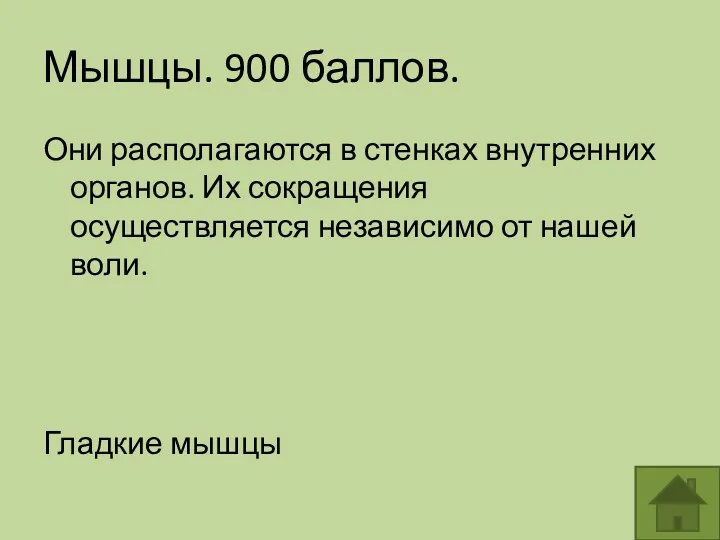 Мышцы. 900 баллов. Они располагаются в стенках внутренних органов. Их