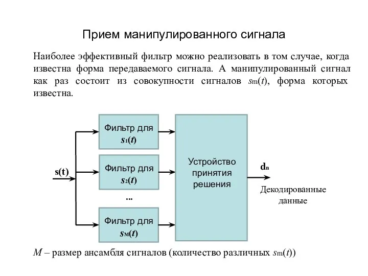 Наиболее эффективный фильтр можно реализовать в том случае, когда известна