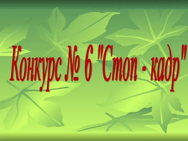 Конкурс № 6 "Стоп - кадр"