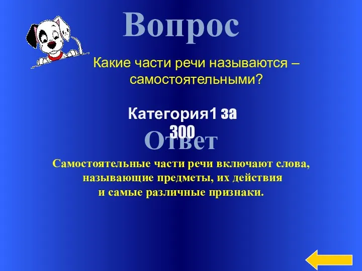 Вопрос Ответ Самостоятельные части речи включают слова, называющие предметы, их