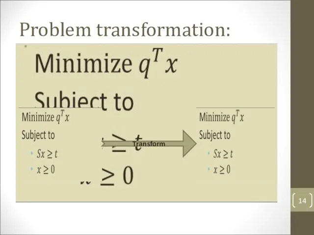 Problem transformation: Transform