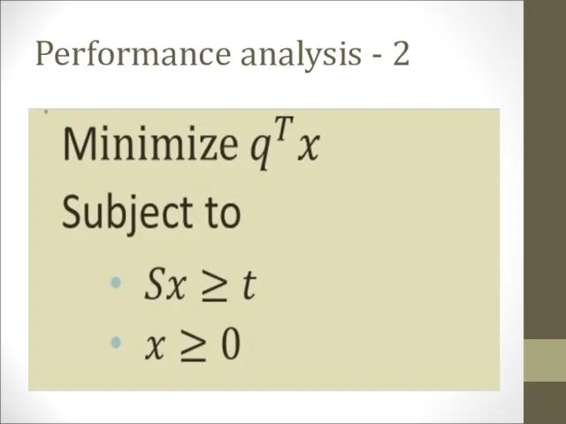 Performance analysis - 2