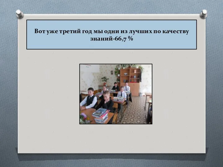 Вот уже третий год мы одни из лучших по качеству знаний-66,7 %