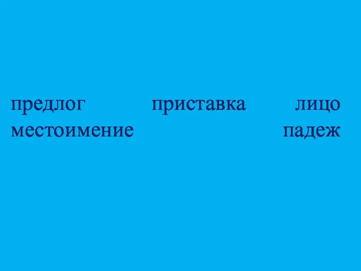 предлог приставка лицо местоимение падеж