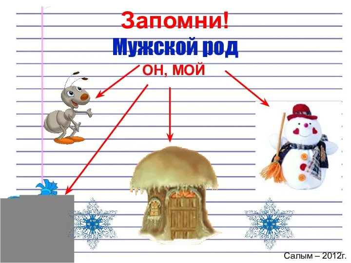 Запомни! Мужской род ОН, МОЙ Салым – 2012г.