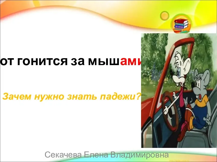 Кот гонится за мышами. Зачем нужно знать падежи? Секачева Елена Владимировна