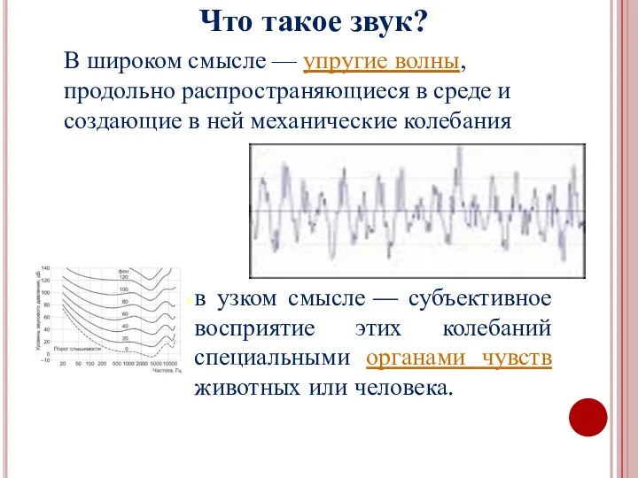 Что такое звук? В широком смысле — упругие волны, продольно