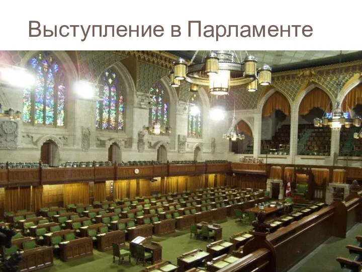 Выступление в Парламенте