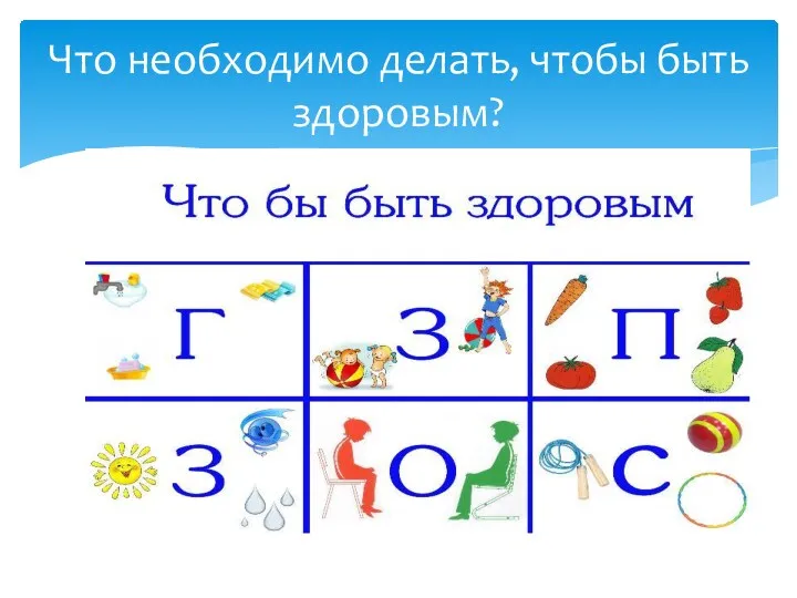 Что необходимо делать, чтобы быть здоровым?