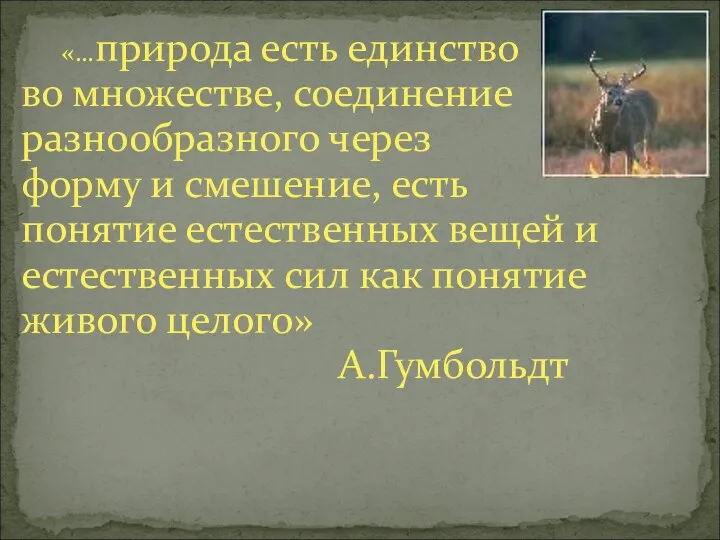 «…природа есть единство во множестве, соединение разнообразного через форму и смешение, есть понятие