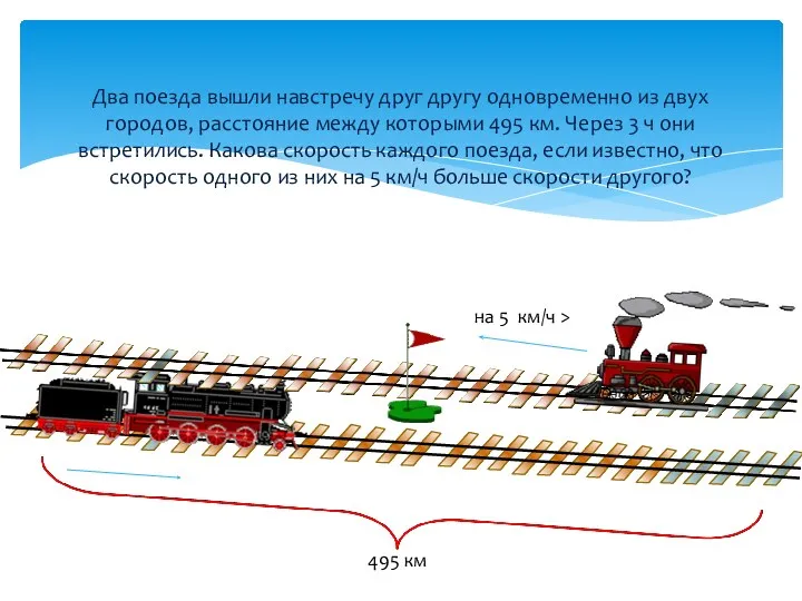 Два поезда вышли навстречу друг другу одновременно из двух городов, расстояние между которыми