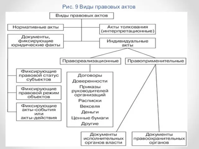 Рис. 9 Виды правовых актов