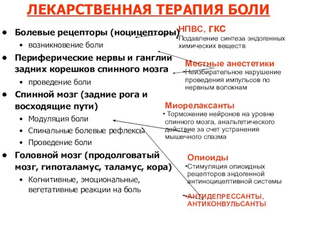 ЛЕКАРСТВЕННАЯ ТЕРАПИЯ БОЛИ НПВС, гкс Подавление синтеза эндогенных химических веществ