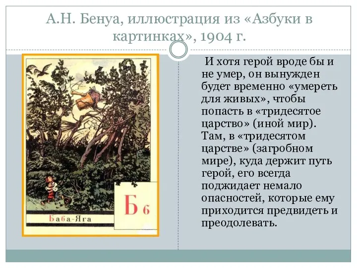 А.Н. Бенуа, иллюстрация из «Азбуки в картинках», 1904 г. И