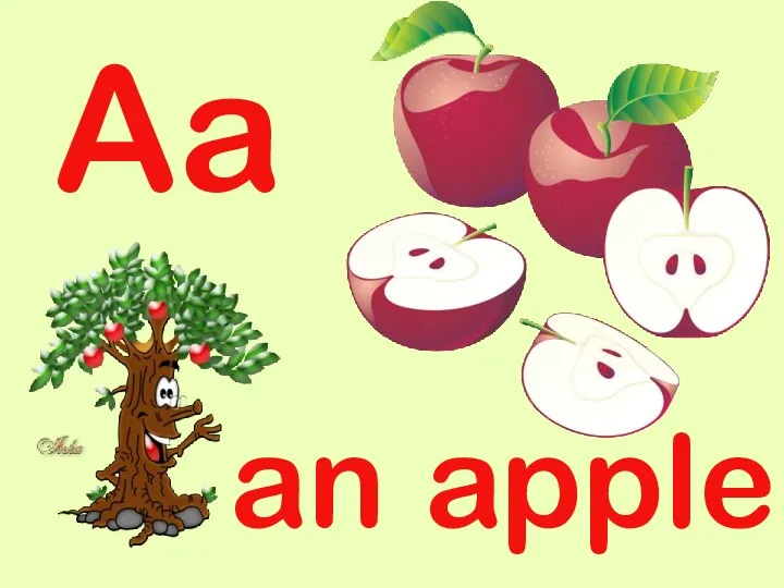 an apple Aa