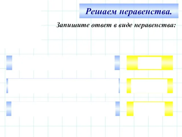 Решаем неравенства. Запишите ответ в виде неравенства: