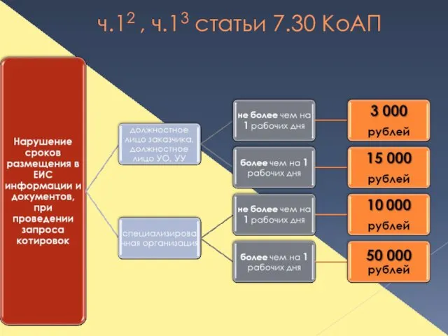 ч.12 , ч.13 статьи 7.30 КоАП