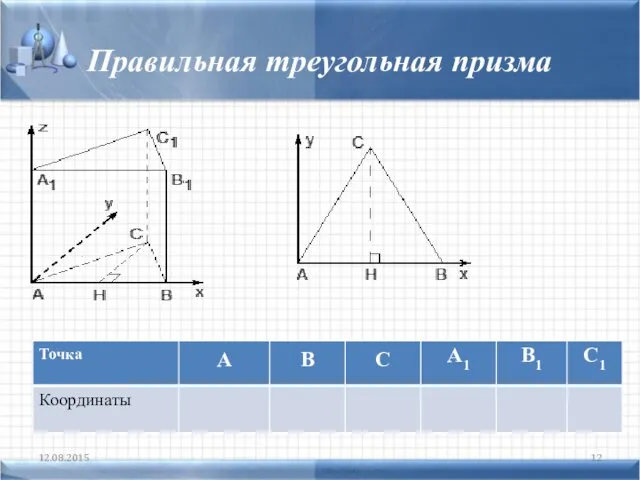 Правильная треугольная призма 12.08.2015