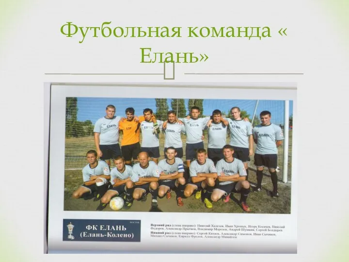 Футбольная команда « Елань»