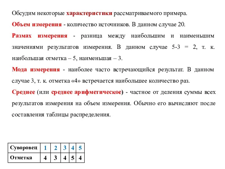 Обсудим некоторые характеристики рассматриваемого примера. Объем измерения - количество источников.