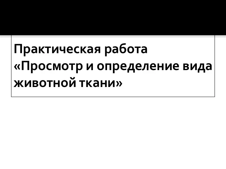 Практическая работа «Просмотр и определение вида животной ткани»