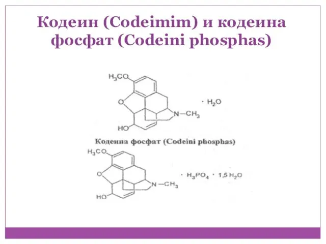 Кодеин (Codeimim) и кодеина фосфат (Codeini phosphas)
