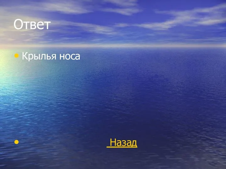 Ответ Крылья носа Назад