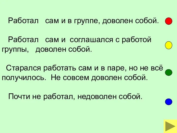 Работал сам и в группе, доволен собой. Работал сам и соглашался с работой