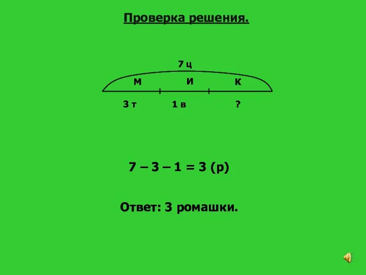 7 – 3 – 1 = 3 (р) Ответ: 3