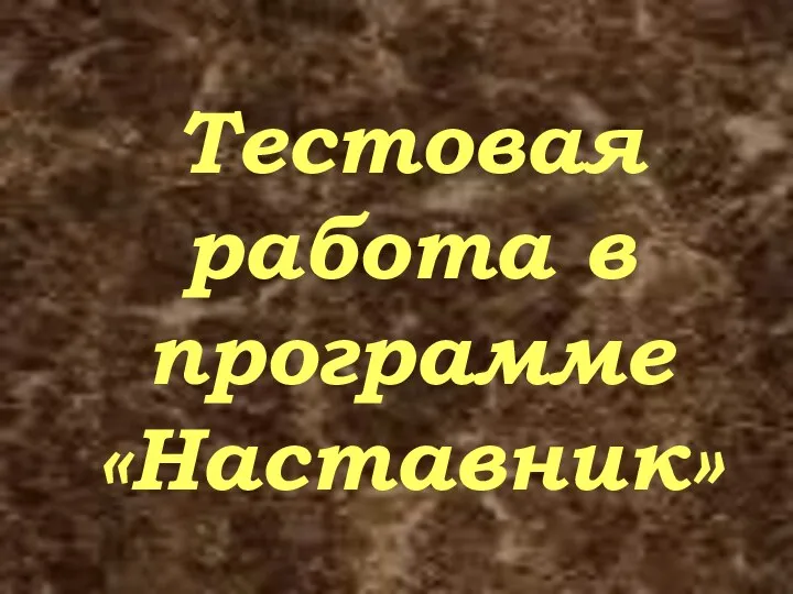 Тестовая работа в программе «Наставник»