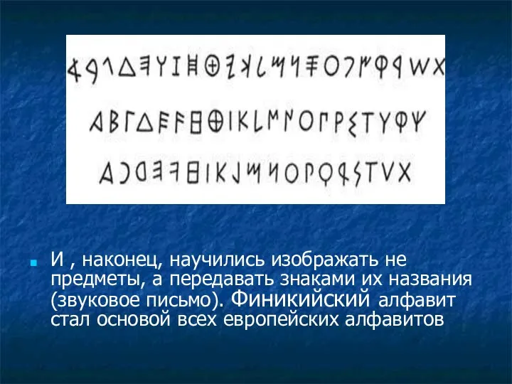 И , наконец, научились изображать не предметы, а передавать знаками