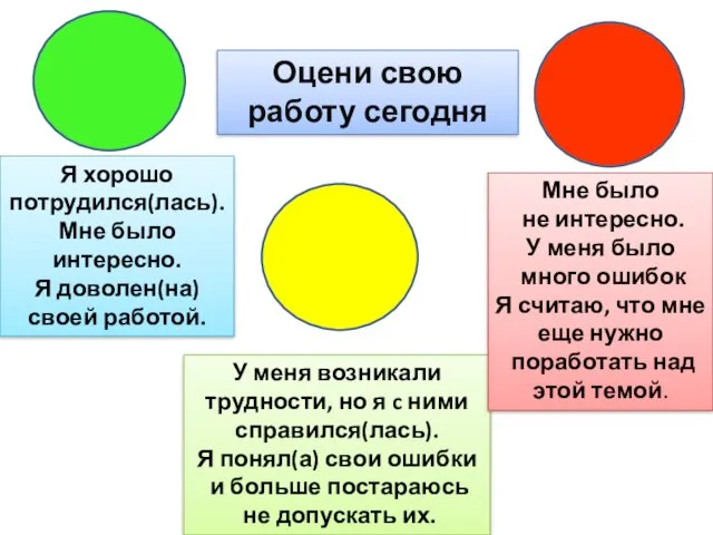 Я хорошо потрудился(лась). Мне было интересно. Я доволен(на) своей работой.