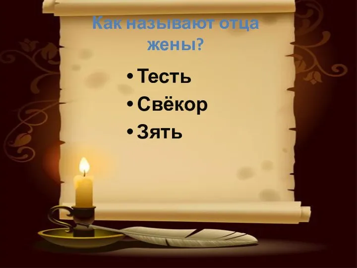 Как называют отца жены? Тесть Свёкор Зять