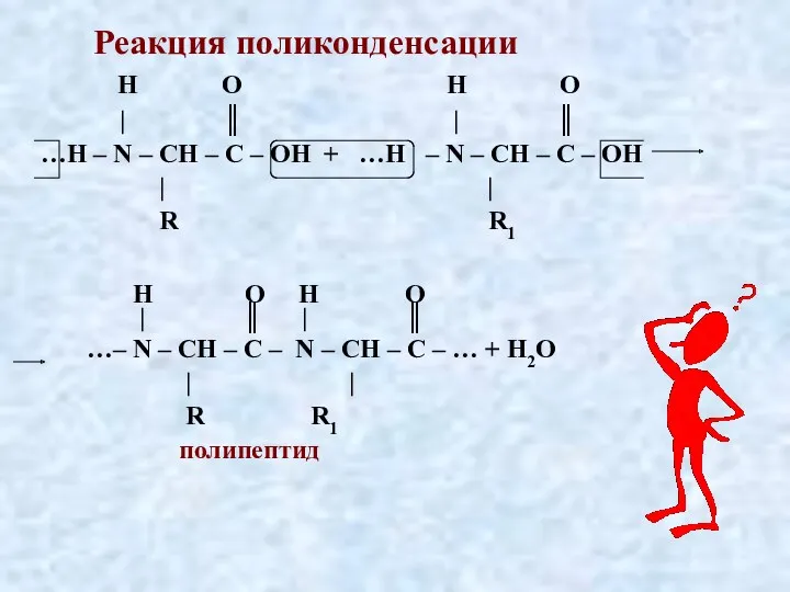 Реакция поликонденсации H O H O | ║ | ║