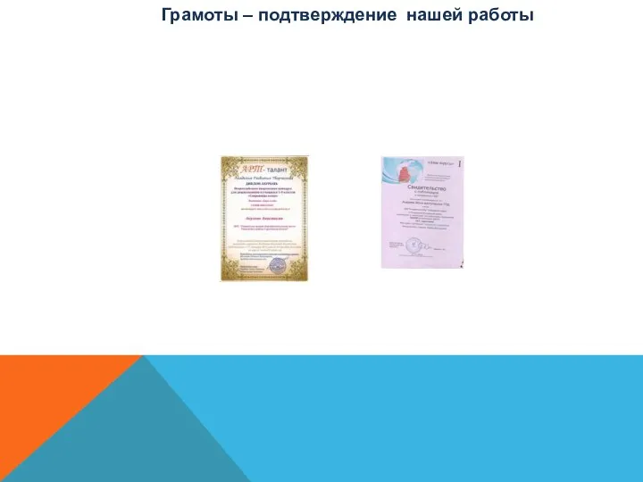 Грамоты – подтверждение нашей работы