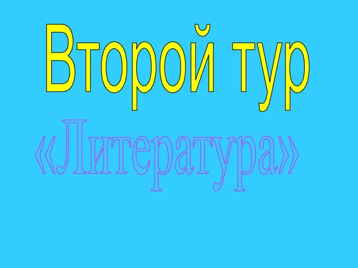 Второй тур «Литература»