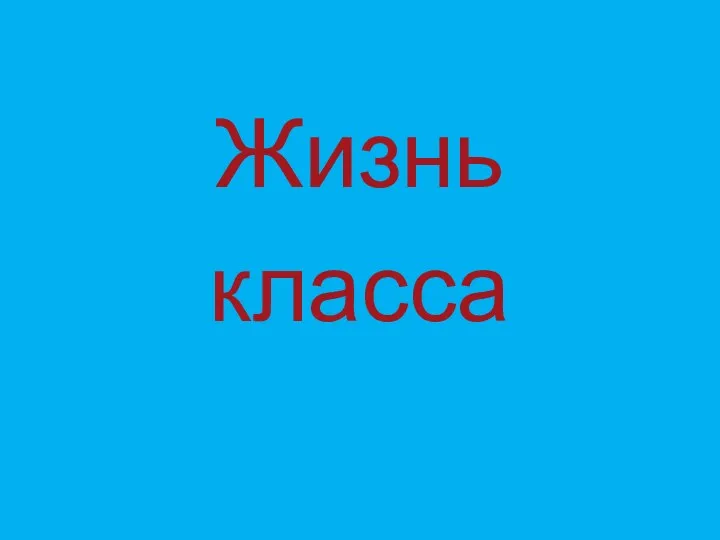 Жизнь класса