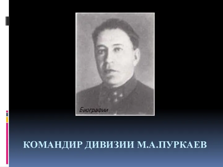 КОМАНДИР ДИВИЗИИ М.А.ПУРКАЕВ