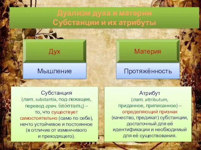 Субстанция (лат. substantia, под-лежащее, перевод греч. ύπόστασις) – то, что