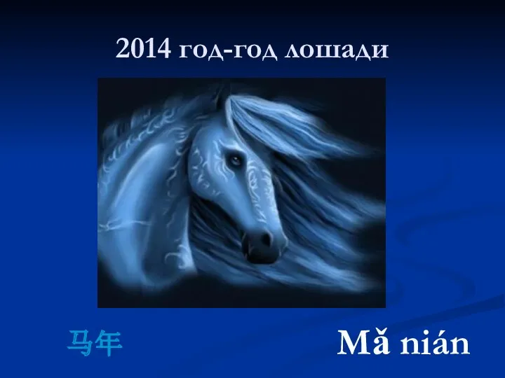 2014 год-год лошади 马年 Mǎ nián