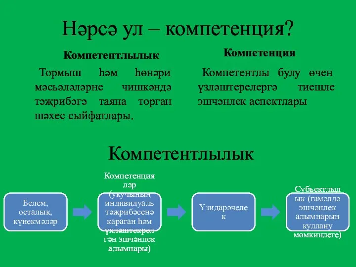 Нәрсә ул – компетенция? Компетентлылык Тормыш һәм һөнәри мәсьәләләрне чишкәндә