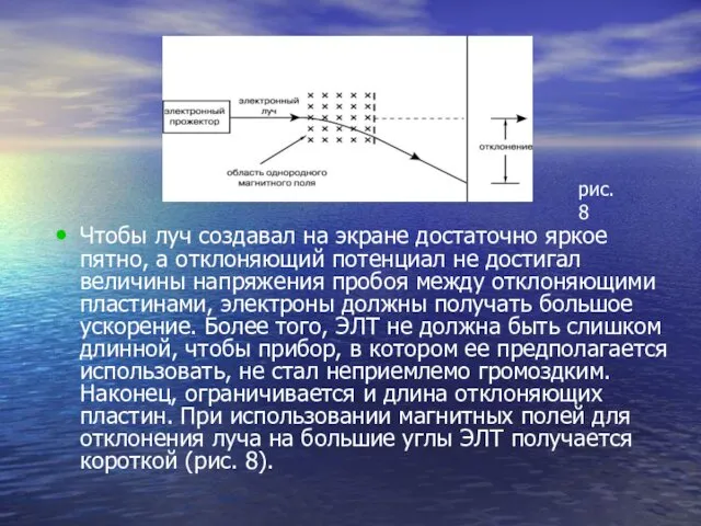 Чтобы луч создавал на экране достаточно яркое пятно, а отклоняющий