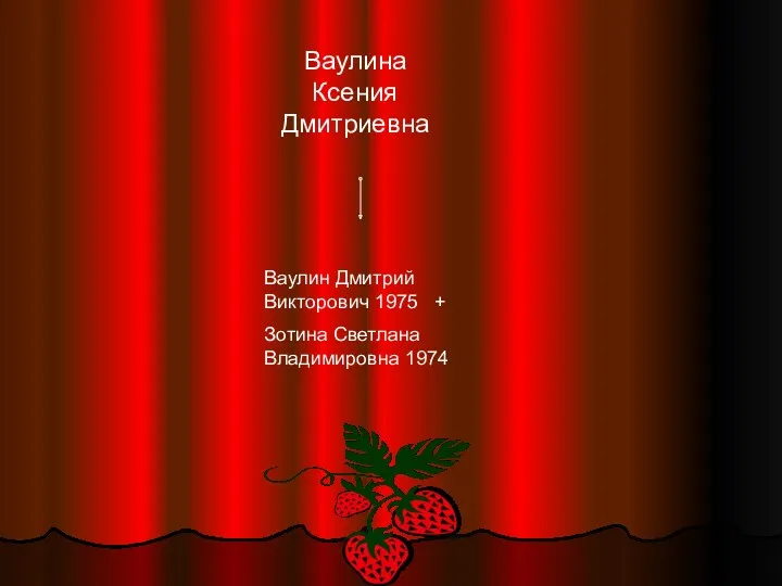 Ваулина Ксения Дмитриевна Ваулин Дмитрий Викторович 1975 + Зотина Светлана Владимировна 1974