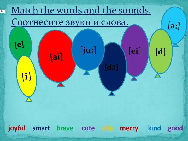 Match the words and the sounds. Соотнесите звуки и слова.