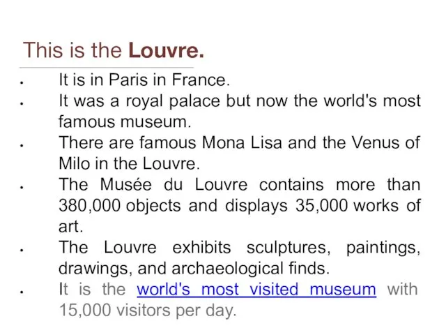 This is the Louvre. It is in Paris in France. It was a