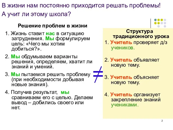 В жизни нам постоянно приходится решать проблемы! А учит ли