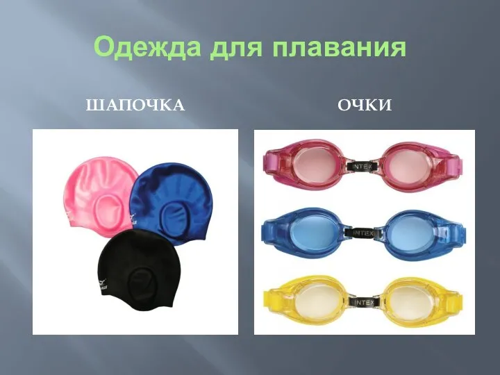 Одежда для плавания шапочка очки