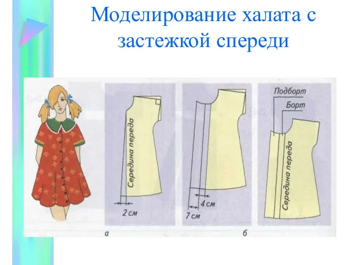 Моделирование халата с застежкой спереди